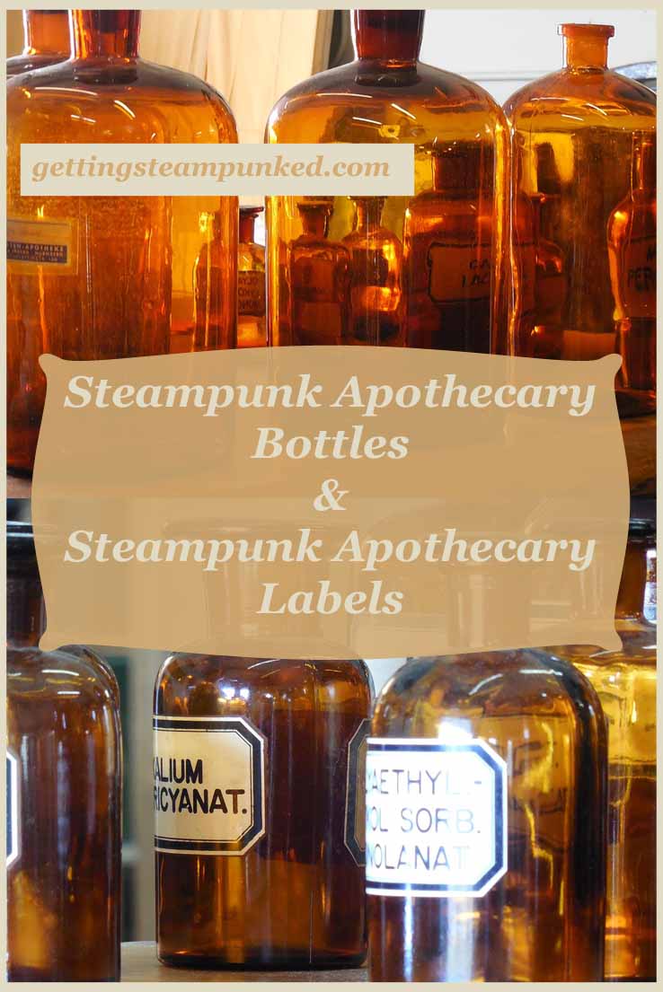 Steampunk Apothecary Bottles and Steampunk Apothecary Labels